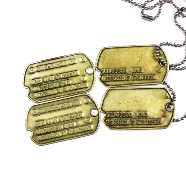 Enlisted man identification plates / dog tags