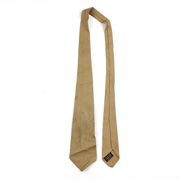 Khaki / Tan wool service necktie